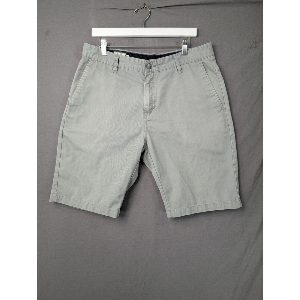 Volcom Mens Chino Shorts Gray Size 34 Casual Skateboarding Streetwear